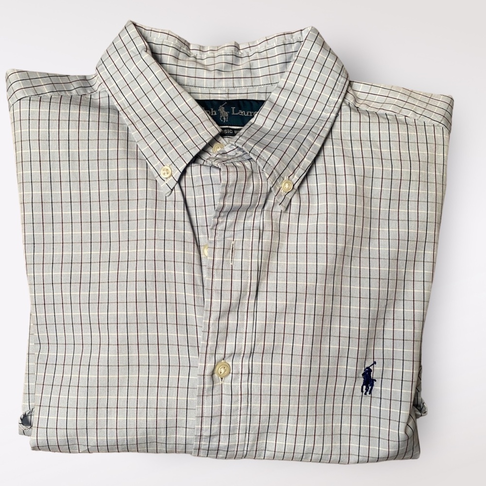 Men's Ralph Lauren Classic Fit Long Sleeve Button Down Shirt Size 17 34/35